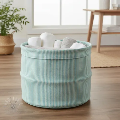 Tkanina dekoracyjna DOBBY Colored stripe mint