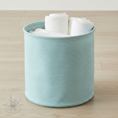 Tkanina dekoracyjna DOBBY Colored stripe turquoise