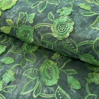 Bawełniana tkanina TIE DYE EMBROIDERY Flora design A