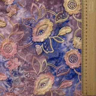 Bawełniana tkanina TIE DYE EMBROIDERY Flora design C