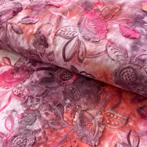 Bawełniana tkanina TIE DYE EMBROIDERY Flora design D