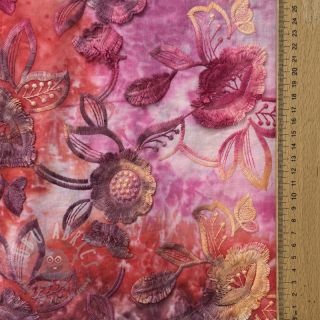 Bawełniana tkanina TIE DYE EMBROIDERY Flora design D