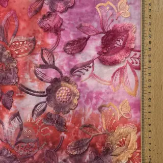 Bawełniana tkanina TIE DYE EMBROIDERY Flora design D