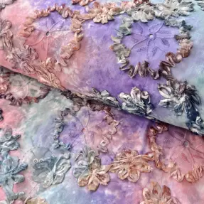 Bawełniana tkanina TIE DYE EMBROIDERY Eva tape design C