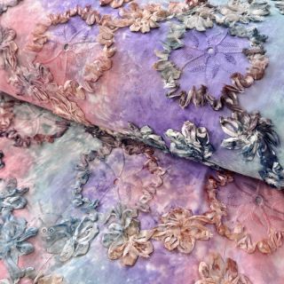 Bawełniana tkanina TIE DYE EMBROIDERY Eva tape design C