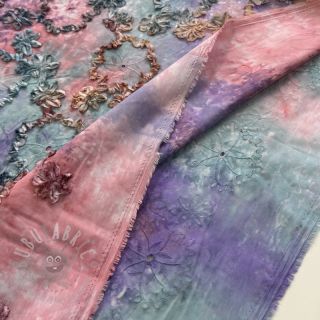Bawełniana tkanina TIE DYE EMBROIDERY Eva tape design C