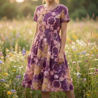 Bawełniana tkanina TIE DYE EMBROIDERY Eva tape design D