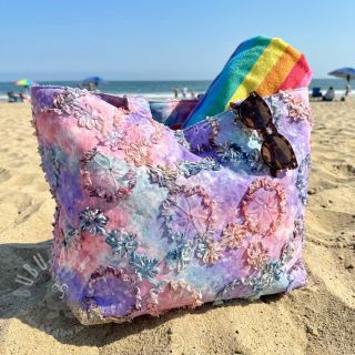 Bawełniana tkanina TIE DYE EMBROIDERY Eva tape design C