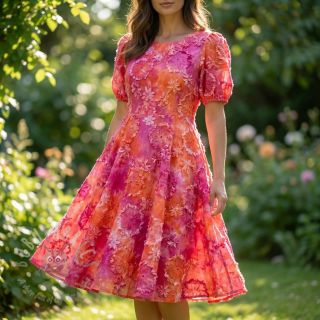 Bawełniana tkanina TIE DYE EMBROIDERY Eva tape design F