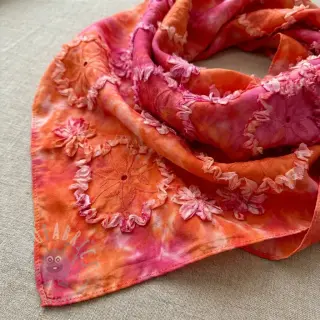 Bawełniana tkanina TIE DYE EMBROIDERY Eva tape design F