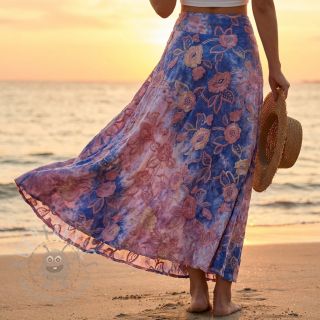 Bawełniana tkanina TIE DYE EMBROIDERY Flora design C