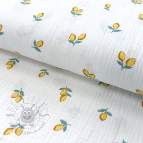 Muślin double gauze Fruits lemon ORGANIC
