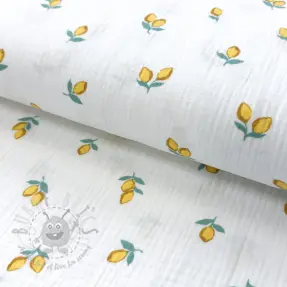 Muślin double gauze Fruits lemon ORGANIC