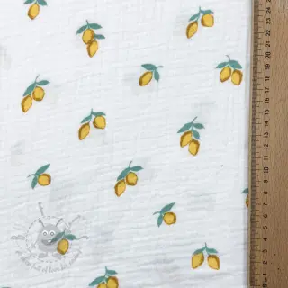 Muślin double gauze Fruits lemon ORGANIC