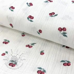 Muślin double gauze Fruits cherry ORGANIC