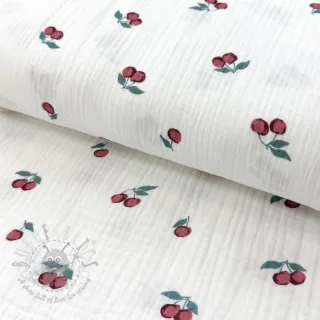 Muślin double gauze Fruits cherry ORGANIC
