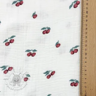 Muślin double gauze Fruits cherry ORGANIC