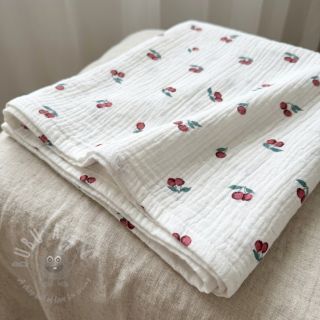 Muślin double gauze Fruits cherry ORGANIC