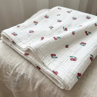 Muślin double gauze Fruits cherry ORGANIC