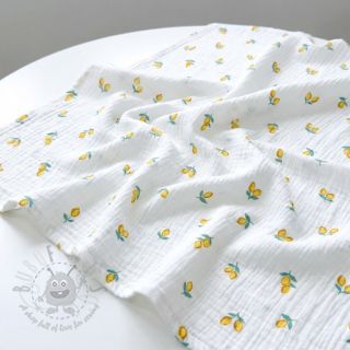 Muślin double gauze Fruits lemon ORGANIC