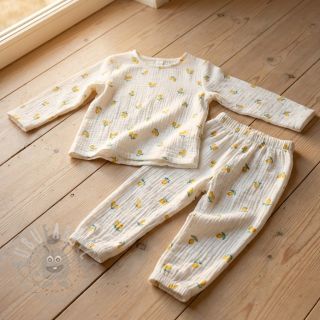 Muślin double gauze Fruits lemon ORGANIC