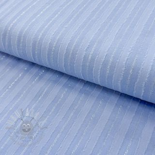 Bawełniana tkanina VOILE LUREX Stripes light blue