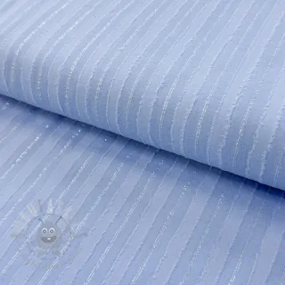 Bawełniana tkanina VOILE LUREX Stripes light blue