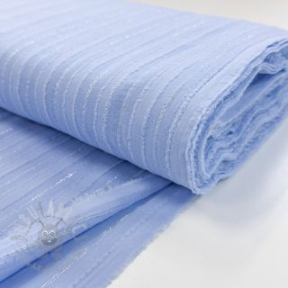 Bawełniana tkanina VOILE LUREX Stripes light blue