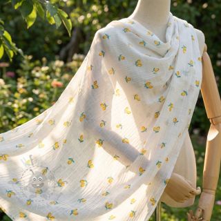 Muślin double gauze Fruits lemon ORGANIC