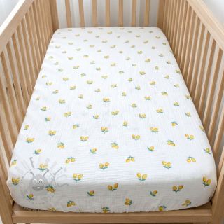 Muślin double gauze Fruits lemon ORGANIC