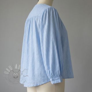 Bawełniana tkanina VOILE LUREX Stripes light blue