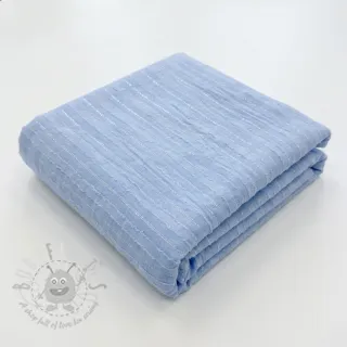 Bawełniana tkanina VOILE LUREX Stripes light blue