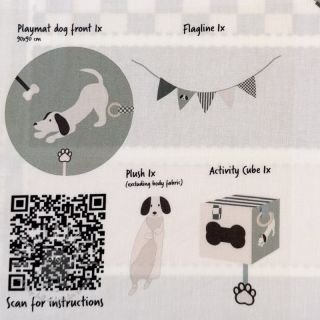 Bawełniana tkanina Dog PANEL digital print