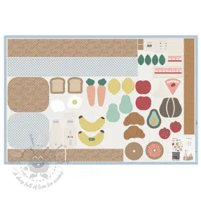 Bawełniana tkanina Farmers market PANEL digital print