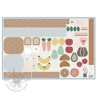 Bawełniana tkanina Farmers market PANEL digital print