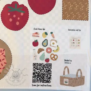 Bawełniana tkanina Farmers market PANEL digital print