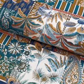 Tkanina dekoracyjna jacquard Basmati allover bleu