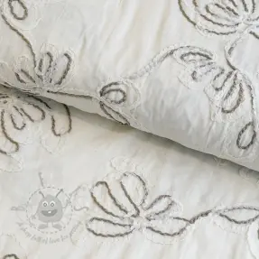 Bawełniana tkanina EMBROIDERY Loom En Light off white