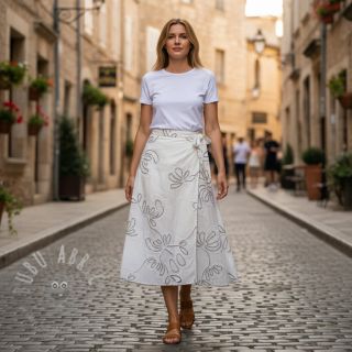 Bawełniana tkanina EMBROIDERY Loom En Light off white