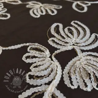 Bawełniana tkanina EMBROIDERY Loom En Light brown