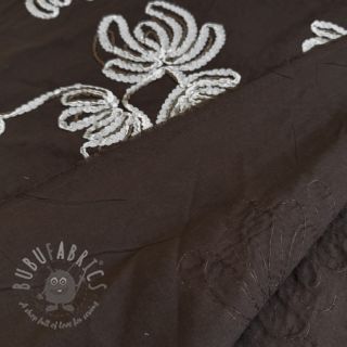 Bawełniana tkanina EMBROIDERY Loom En Light brown