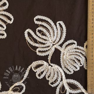 Bawełniana tkanina EMBROIDERY Loom En Light brown