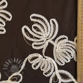 Bawełniana tkanina EMBROIDERY Loom En Light brown