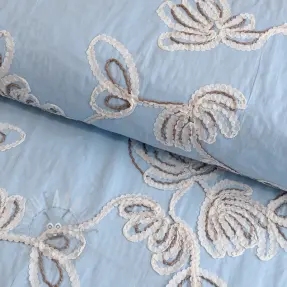 Bawełniana tkanina EMBROIDERY Loom En Light baby blue
