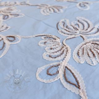 Bawełniana tkanina EMBROIDERY Loom En Light baby blue