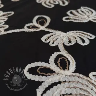 Bawełniana tkanina EMBROIDERY Loom En Light black
