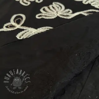 Bawełniana tkanina EMBROIDERY Loom En Light black