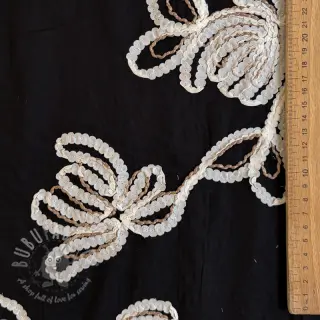 Bawełniana tkanina EMBROIDERY Loom En Light black
