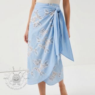 Bawełniana tkanina EMBROIDERY Loom En Light baby blue