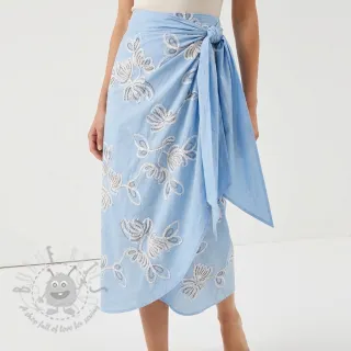 Bawełniana tkanina EMBROIDERY Loom En Light baby blue